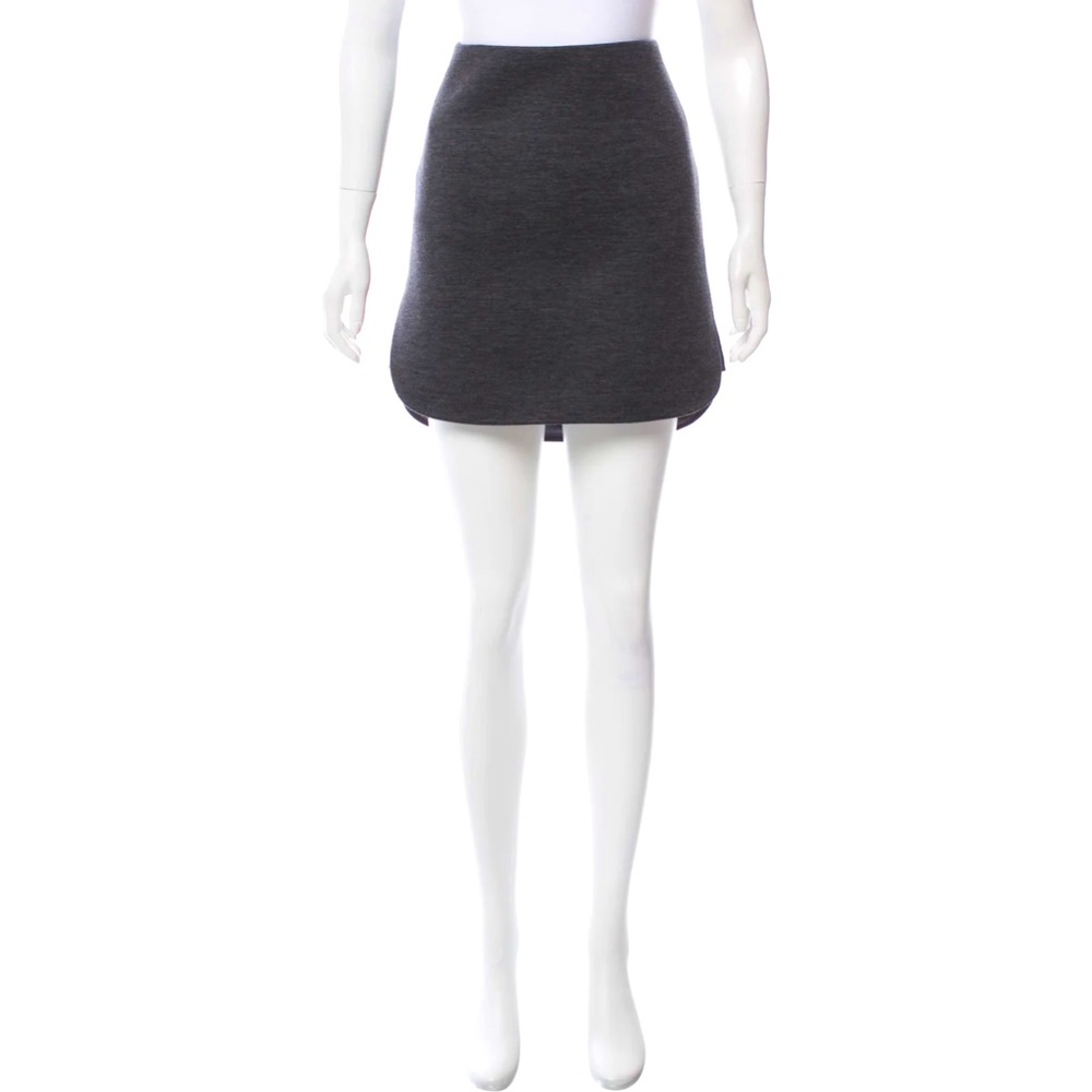 BRUNELLO CUCINELLI Gray Neoprene Wool Silk-lined Mini Skirt, Size: M | US6, IT42